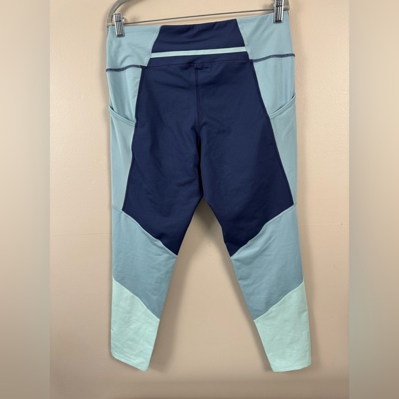 Champion Womens XL Colorblock Sport Legging Navy Light Blue Zip Ankle Athleisure - Picture 6 of 12